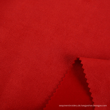 Guter Preis Textilien gefärbte Scuba Stoff Strick Kunst Polyester Nachahmung Fell Wildleder Tessuti Stoff und Textilien für Kleidung